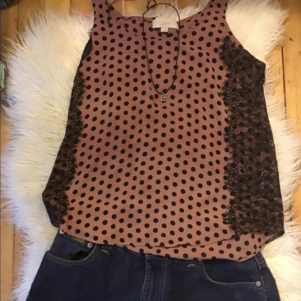 LOFT tank top with lace